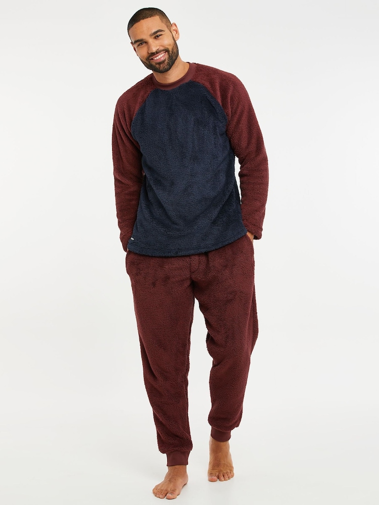 أحمر - Threadbare Borg Pyjamas Set - صورة 1 من 3 أحمر - Threadbare Borg Pyjamas Set - صورة 1 من 3