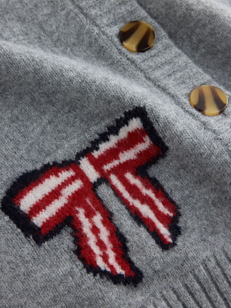 Grey Varsity Ski Graphic - Cardigan ultra-doux mi-long à col en V - Image 2 de 3 Grey Varsity Ski Graphic - Cardigan ultra-doux mi-long à col en V - Image 2 de 3