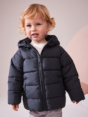 Charcoal Grey Shower Resistant Padded Puffer Coat (3mths-7yrs) - Image 1 of 10