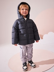 Charcoal Grey Shower Resistant Padded Puffer Coat (3mths-7yrs) - Image 2 of 10