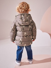 Brown Bear Print Shower Resistant Padded Puffer Coat (3mths-7yrs) - Image 5 of 11