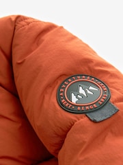 Rust Brown Borg Fleece Lined Shower Resistant Hooded Padded Coat (3mths-7yrs) - Image 11 of 13