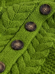 Green Cable Knit Long Sleeve Cardigan - Image 6 of 7