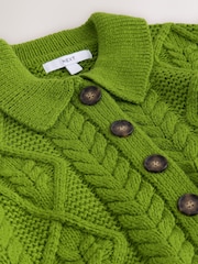 Green Cable Knit Long Sleeve Cardigan - Image 7 of 7