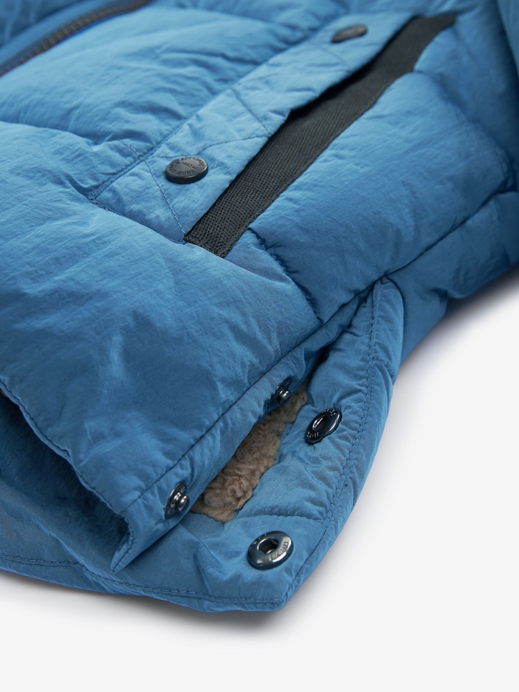 Blue Borg Fleece Lined Shower Resistant Hooded Padded Coat (3mths-7yrs) - Image 8 of 11