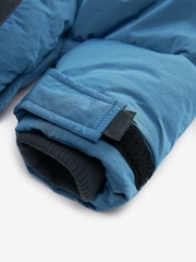 Blue Borg Fleece Lined Shower Resistant Hooded Padded Coat (3mths-7yrs) - Image 9 of 11