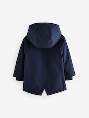 Navy Waterproof Borg Fleece Lined Parka (3mths-7yrs) - Image 2 of 6