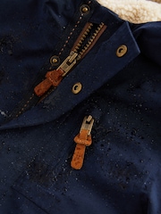 Navy Waterproof Borg Fleece Lined Parka (3mths-7yrs) - Image 5 of 6