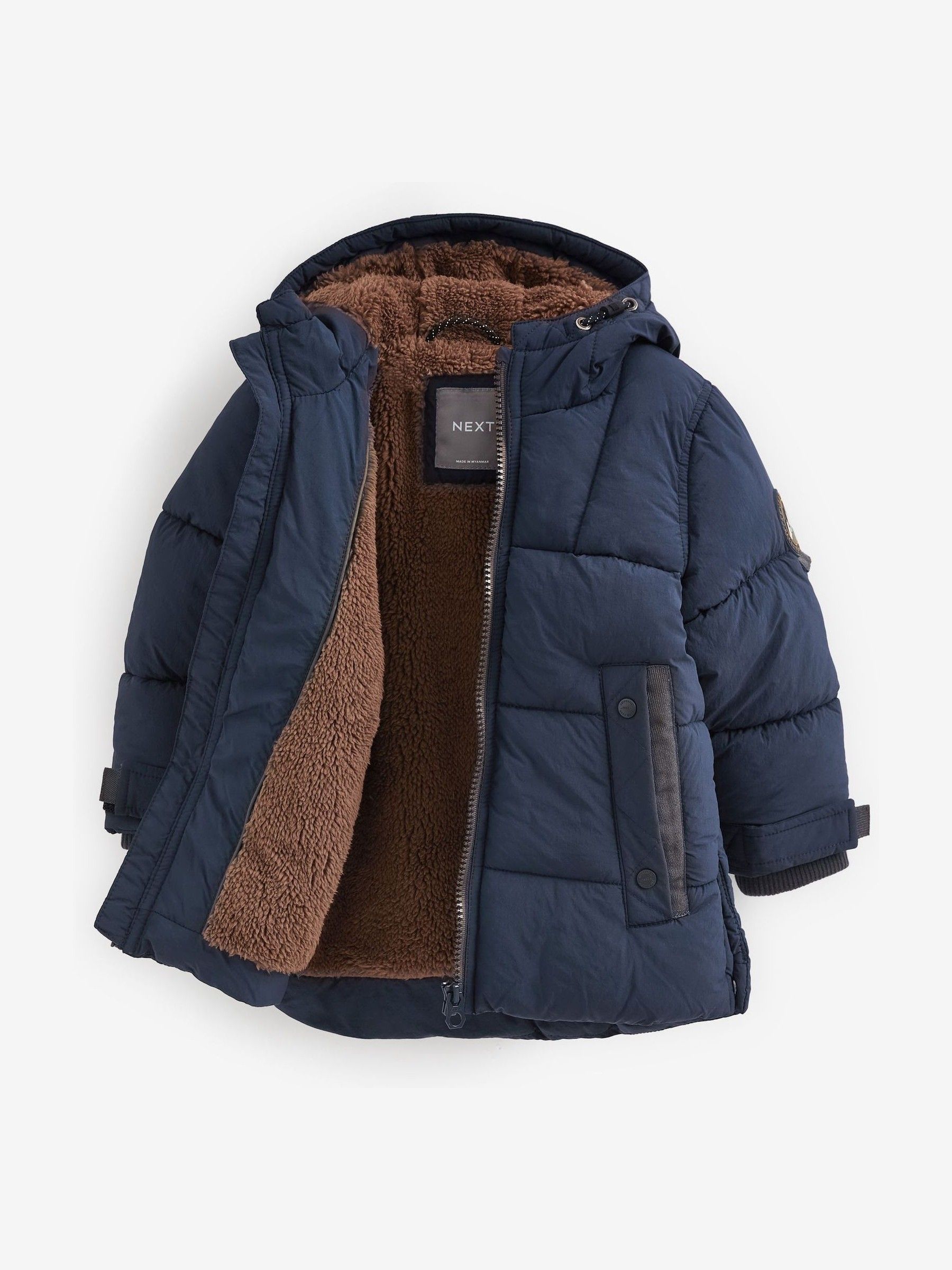 Navy padded coat zara outlet