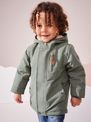 Sage Green Waterproof Borg Fleece Lined Parka (3mths-7yrs) - Image 1 of 9