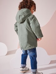 Sage Green Waterproof Borg Fleece Lined Parka (3mths-7yrs) - Image 2 of 9