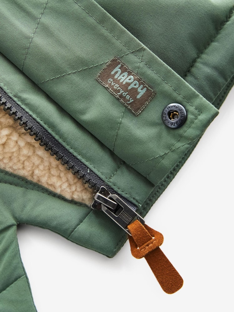 Sage Green Waterproof Borg Fleece Lined Parka (3mths-7yrs) - Image 9 of 9