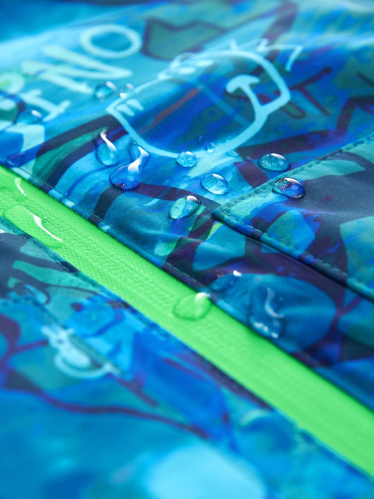 Navy Graffiti Waterproof Warm Padded Coat (3mths-7yrs) - Image 8 of 8