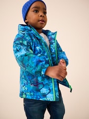Navy Graffiti Waterproof Warm Padded Coat (3mths-7yrs) - Image 1 of 8