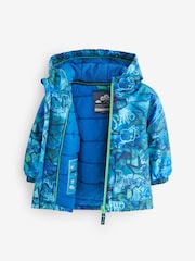 Navy Graffiti Waterproof Warm Padded Coat (3mths-7yrs) - Image 4 of 8