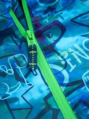 Navy Graffiti Waterproof Warm Padded Coat (3mths-7yrs) - Image 7 of 8