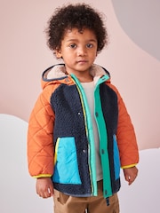 Multi Quilted Borg Fleece Lined Coat (3mths-7yrs) - Image 1 of 10