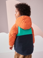 Multi Quilted Borg Fleece Lined Coat (3mths-7yrs) - Image 4 of 10