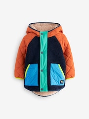 Multi Quilted Borg Fleece Lined Coat (3mths-7yrs) - Image 7 of 10