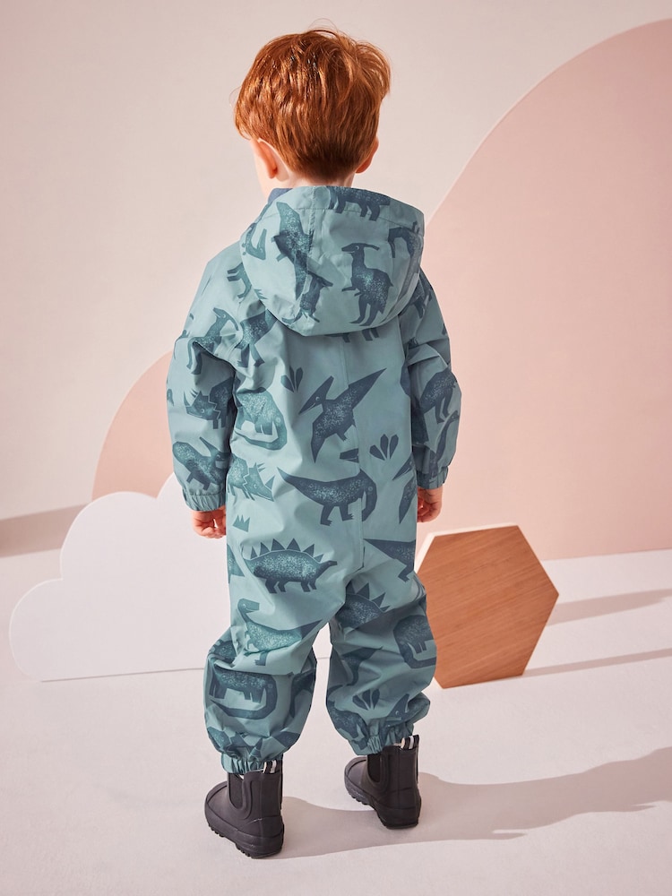 Grey Waterproof Fleece Lined Puddlesuit (3mths-7yrs) - Image 3 of 7