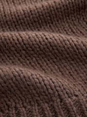 Chocolate Brown Crochet Hamish Soft Touch Chunky Knit Open Cardigan - Image 8 of 8