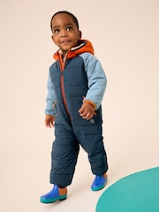Blue Colourblock Snowsuit (3mths-7yrs) - Image 1 of 10