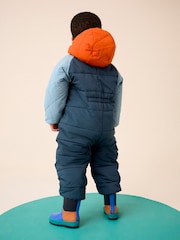 Blue Colourblock Snowsuit (3mths-7yrs) - Image 3 of 10