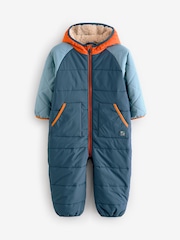 Blue Colourblock Snowsuit (3mths-7yrs) - Image 6 of 10
