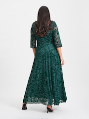 Scarlett & Jo Green Verity Flock Maxi Gown - Image 2 of 4