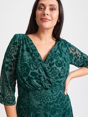 Scarlett & Jo Green Verity Flock Maxi Gown - Image 4 of 4