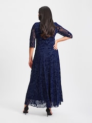Scarlett & Jo Blue Verity Flock Maxi Gown - Image 2 of 4
