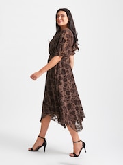Scarlett & Jo Brown Julie Hanky Hem Dress - Image 3 of 4