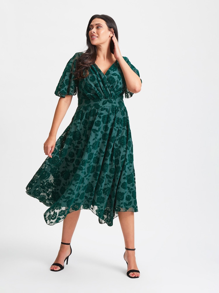 Scarlett & Jo Green Julie Hanky Hem Dress - Image 1 of 5