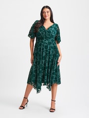 Scarlett & Jo Green Julie Hanky Hem Dress - Image 3 of 5