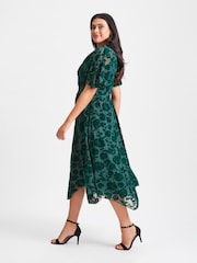 Scarlett & Jo Green Julie Hanky Hem Dress - Image 4 of 5