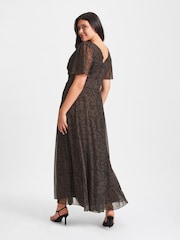 Scarlett & Jo Chocolate Brown Paisley Isabelle Angel Sleeve Maxi Dress - Image 2 of 4