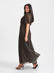 Scarlett & Jo Chocolate Brown Paisley Isabelle Angel Sleeve Maxi Dress - Image 3 of 4