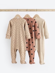 Neutral Baby 100% Cotton Sleepsuits 3 Pack (0mths-2yrs) - Image 2 of 12