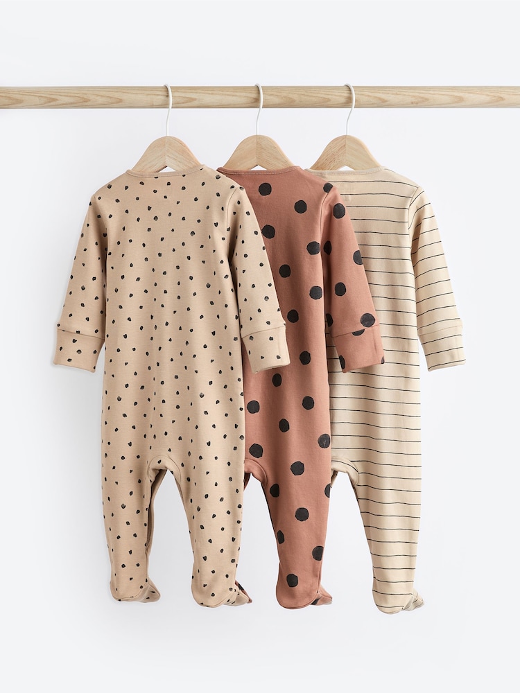 Neutral Baby 100% Cotton Sleepsuits 3 Pack (0mths-2yrs) - Image 2 of 12