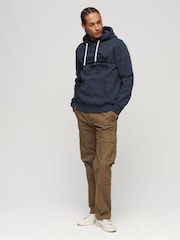 Superdry Blue Tonal Vintage Logo Hoodie - Image 2 of 6