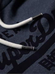 Superdry Blue Tonal Vintage Logo Hoodie - Image 5 of 6