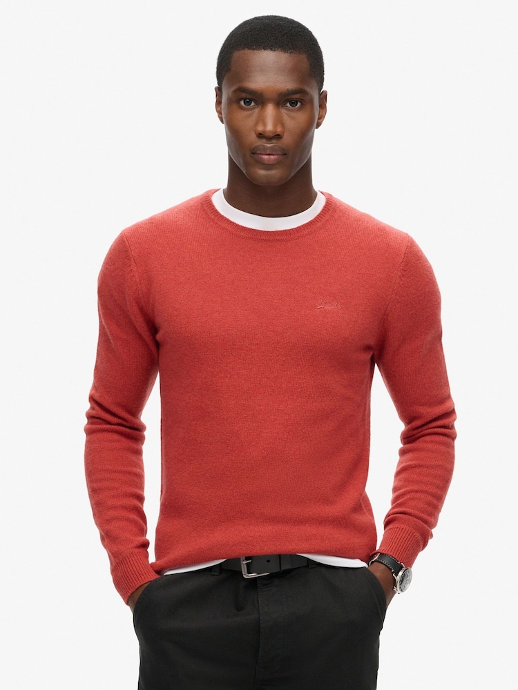 SUPERDRY Orange Essential Crew Jumper - Image 1 of 6