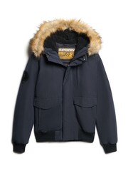 Superdry Blue Hooded Everest Puffer Bomber Jacket - Image 5 of 7