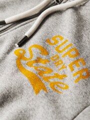 Superdry Grey/White Athletic College Graphic Zip Up Hoodie - Image 4 of 5