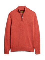 Superdry Orange Essential Embroidered Knit Henley Jumper - Image 4 of 6