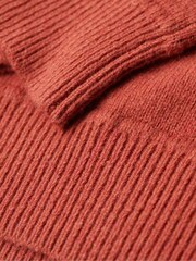 Superdry Orange Essential Embroidered Knit Henley Jumper - Image 5 of 6