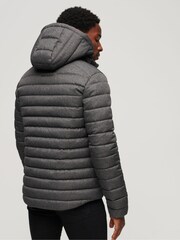 Superdry Grey Hooded Fuji Herringbone Jacket - Image 2 of 6