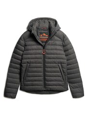 Superdry Grey Hooded Fuji Herringbone Jacket - Image 4 of 6