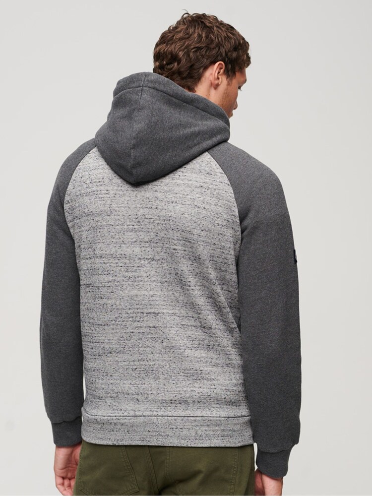 Superdry Black Grey Athletic Vintage Logo Raglan Hoodies - Image 2 of 6