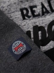 Superdry Black Grey Athletic Vintage Logo Raglan Hoodies - Image 5 of 6
